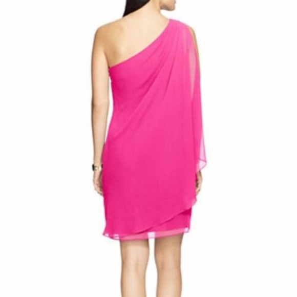 Ralph Lauren Maison Pink Georgette Cape Dress - Picture 2 of 3